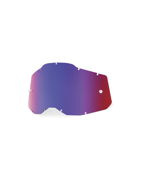 Ecran 100% pour masque cross Racecraft 2 / Accuri 2 / Strata 2 - Iridium Rouge Bleu