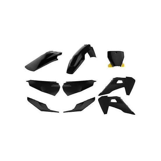 Kit plastiques complet - Noir - POLISPORT Husqvarna 125 TC 250 350 450 FC 2019-2022