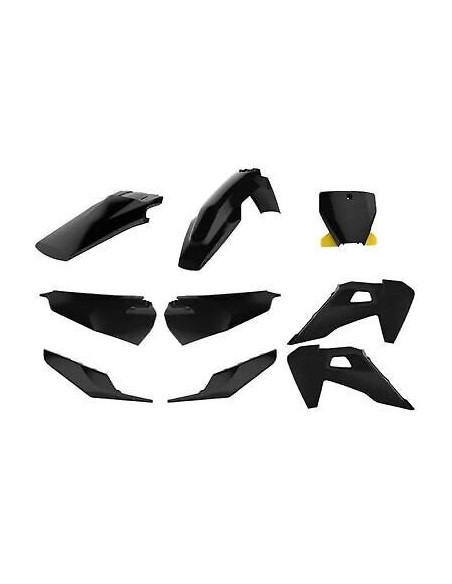 Kit plastiques complet - Noir - POLISPORT Husqvarna 125 TC 250 350 450 FC 2019-2022