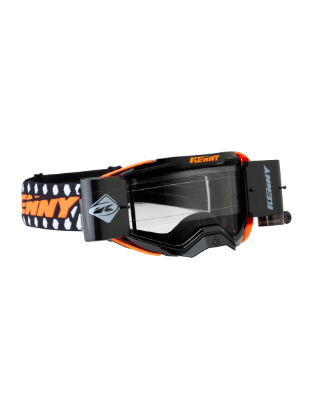 Masque cross Kenny Performance Level 4 Roll off - Noir Orange Fluo