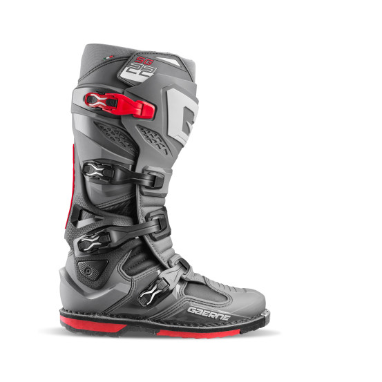 Bottes cross Gaerne SG22 - Gris anthracite Noir Rouge
