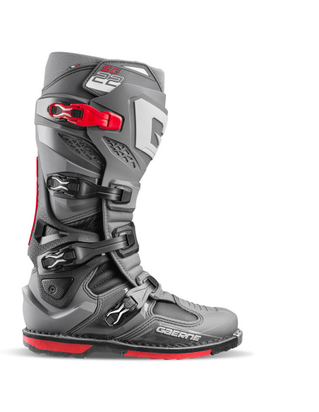 Bottes cross Gaerne SG22 - Gris anthracite Noir Rouge