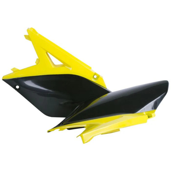 Plaques latérales - Jaune Noir - POLISPORT Suzuki 250 RM-Z 2010-2018