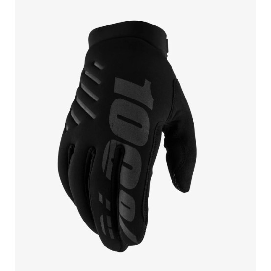 Gants cross enfant 100% Brisker - Noir Gris