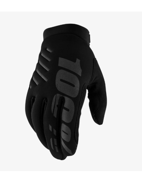 Gants cross enfant 100% Brisker - Noir Gris