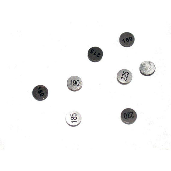Jeu de 5 pastilles de soupapes HOTCAMS - Diamètre 7,48mm - Epaisseur au choix