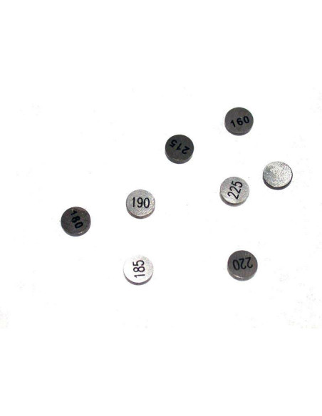 Jeu de 5 pastilles de soupapes HOTCAMS - Diamètre 7,48mm - Epaisseur au choix