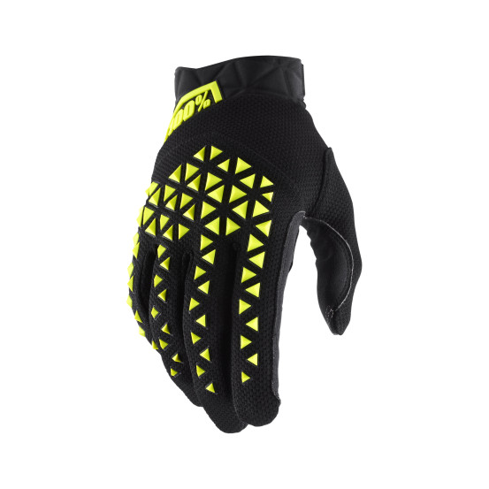 Gants cross 100% Airmatic CE - Noir Jaune Fluo