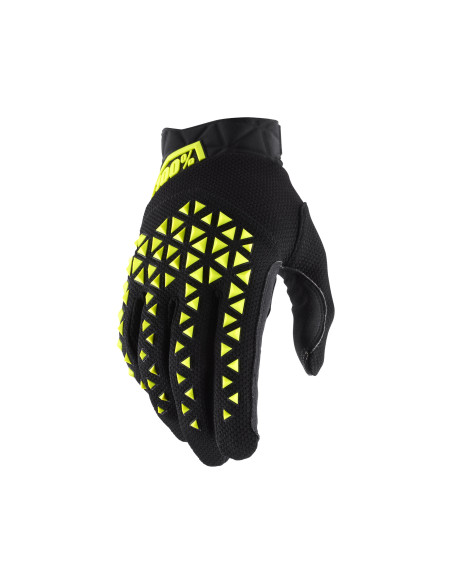 Gants cross 100% Airmatic CE - Noir Jaune Fluo