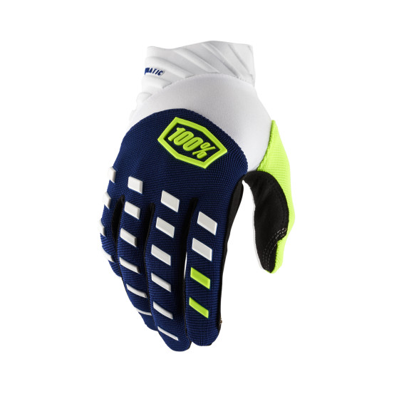 Gants cross 100% Airmatic - Bleu Blanc