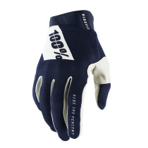 Gants cross 100% Ridefit - Bleu marine Blanc