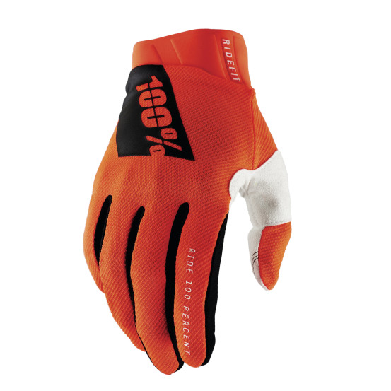 Gants cross 100% Ridefit - Orange fluo