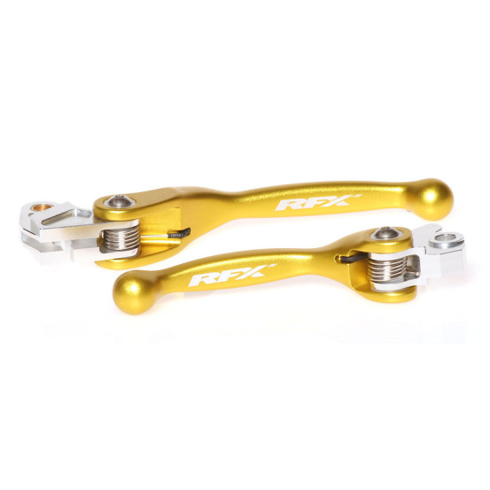 Ensemble de leviers retournables forgés RFX Race Jaune Kawasaki KX Suzuki RM-Z