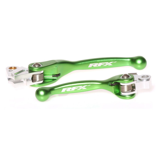 Ensemble de leviers retournables forgés RFX Race Vert Kawasaki KXF Yamaha YZ YZF