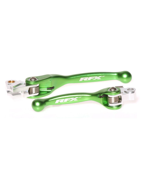 Ensemble de leviers retournables forgés RFX Race Vert Kawasaki KXF Yamaha YZ YZF