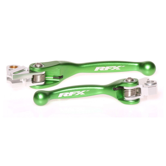 Ensemble de leviers retournables forgés RFX Race Vert Kawasaki KXF Yamaha YZ YZF