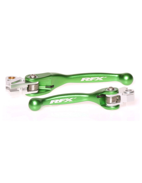 Ensemble de leviers retournables forgés RFX Race Vert Kawasaki KXF Yamaha YZ YZF