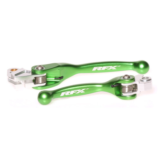Ensemble de leviers retournables forgés RFX Race Vert Kawasaki KX Suzuki RM-Z