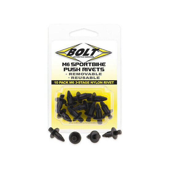 Kit rivet plastique M6 BOLT (Par 10)