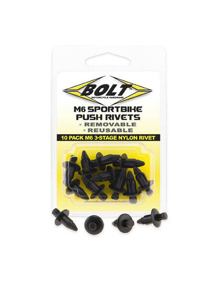 Kit rivet plastique M6 BOLT (Par 10)