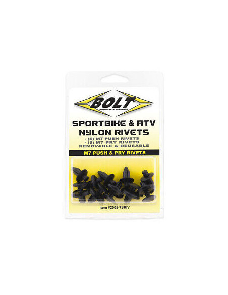 Kit rivet plastique M7 Mix BOLT (Par 10)