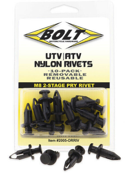 Kit rivet plastique M8 BOLT (Par 10)