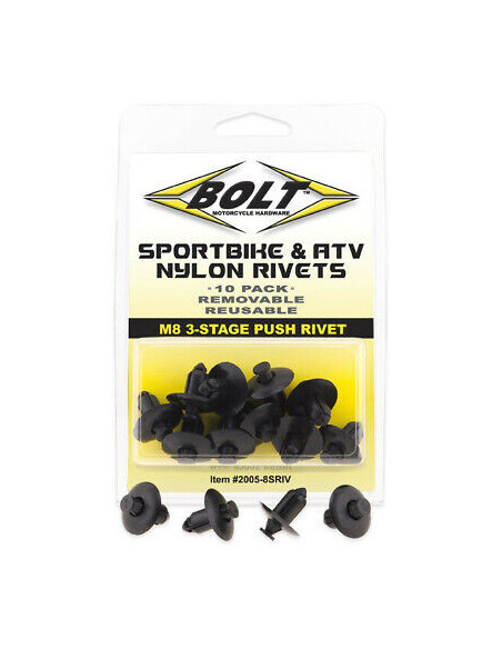 Kit rivet plastique M8 BOLT (Par 10)