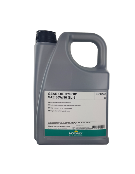 Huile de boite de vitesses MOTOREX GEAR OIL HYPOID 80W90 4 Litres