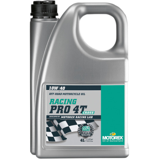 Huile moteur 4T MOTOREX Racing Pro Cross 10W40 100% Synthèse 4L