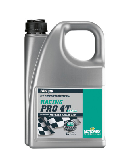 Huile moteur 4T MOTOREX Racing Pro Cross 10W40 100% Synthèse 4L