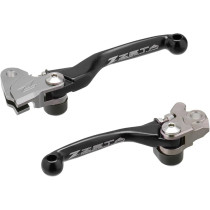 Jeu de leviers retournables frein/embrayage ZETA Yamaha 125/250 YZ, 250/426/450 YZF, Kawasaki 250 KX, 250/450 KXF, Suzuki 250..