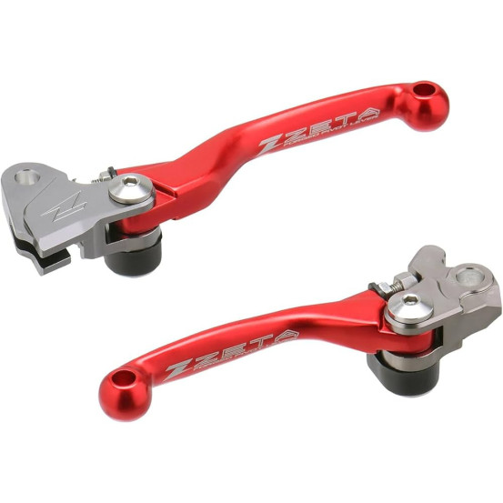 Jeu de leviers retournables frein/embrayage ZETA Yamaha 125/250 YZ, 250/426/450 YZF, Kawasaki 250 KX, 250/450 KXF, Suzuki 250..