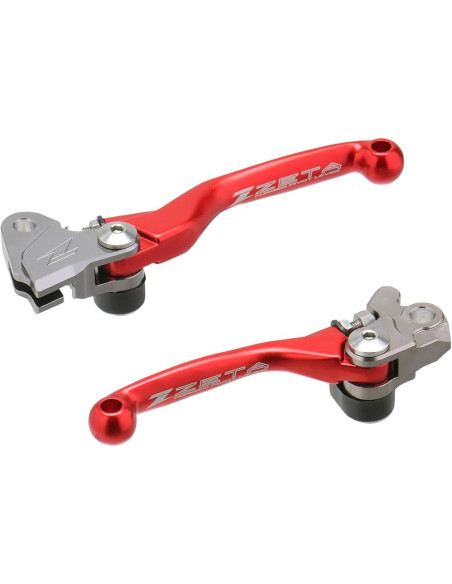 Jeu de leviers retournables frein/embrayage ZETA Yamaha 125/250 YZ, 250/426/450 YZF, Kawasaki 250 KX, 250/450 KXF, Suzuki 250..