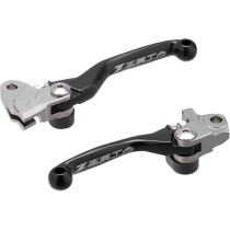 Jeu de leviers retournables frein/embrayage ZETA Yamaha 125/250 YZ, 250/426/450 YZF, Kawasaki 250/450 KXF Noirr