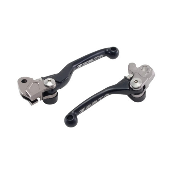 Jeu de leviers retournables ZETA Kawasaki KX 65, KX 80/85/100, KX 125, KX 250 , KX 250 F, Suzuki 250 RMZ, 450 RMZ Noir