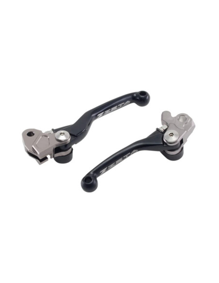 Jeu de leviers retournables ZETA Kawasaki KX 65, KX 80/85/100, KX 125, KX 250 , KX 250 F, Suzuki 250 RMZ, 450 RMZ Noir