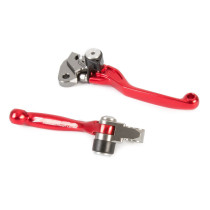 Jeu de leviers retournables ZETA Kawasaki KX 65, KX 80/85/100, KX 125, KX 250 , KX 250 F, Suzuki 250 RMZ, 450 RMZ Rouge