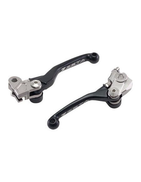 Jeu de leviers retournables frein/embrayage ZETA Yamaha 125/250 YZ 2015-2026 / 250 / 450 YZF 2009-2026 Noir