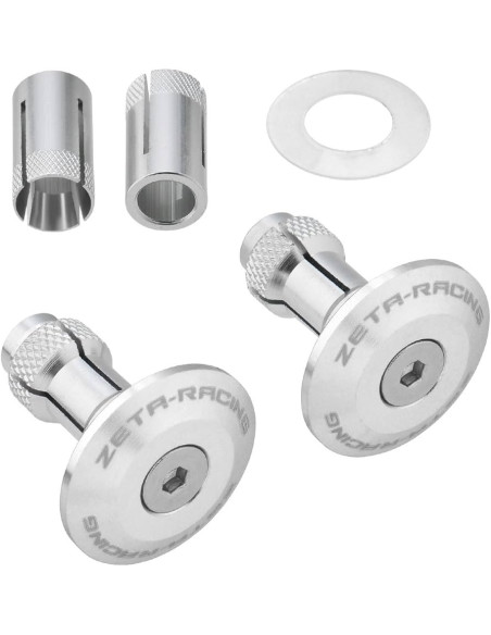 Embouts de guidon ZETA 35mm Argent la paire
