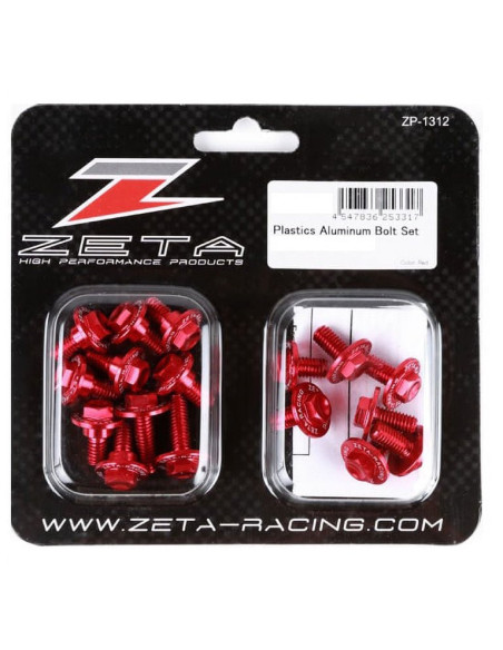 Kit vis ZETA pour plastiques Kawasaki 450 KXF 2016-2017 Rouge