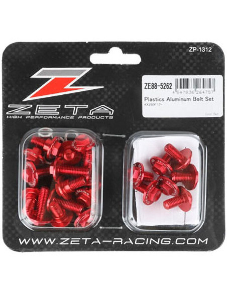 Kit vis ZETA pour plastiques Kawasaki 250 KXF 2017 Rouge