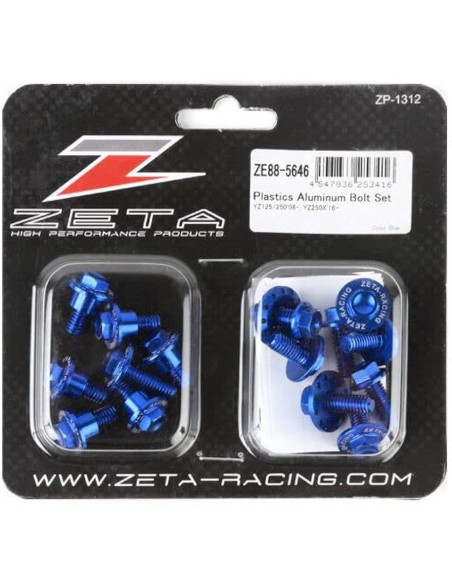 Kit vis ZETA pour plastiques Suzuki 250 RMZ 2010-2017, 450 RMZ 2011-17 Bleu