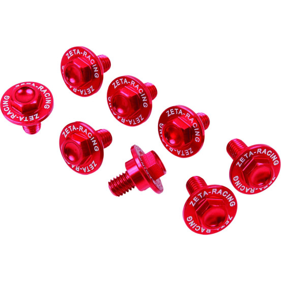 Vis de protections de fourche ZETA Honda CR 125/250 1997-2017, CRF 250 R 2004-17, CRF 450 R 2002-17 Rouge, CF 450 X 2005-16 r..