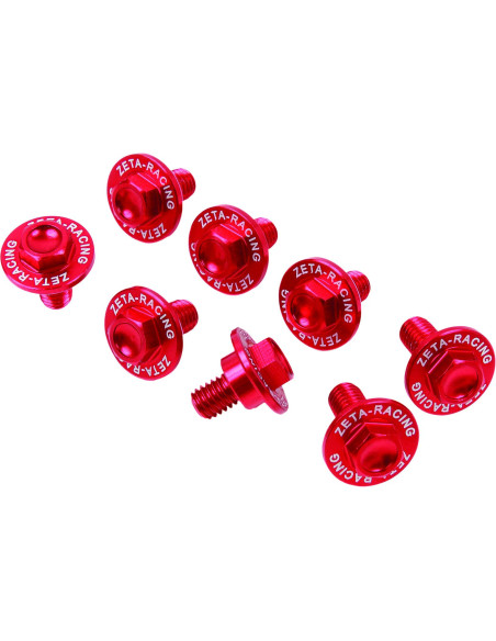 Vis de protections de fourche ZETA Honda CR 125/250 1997-2017, CRF 250 R 2004-17, CRF 450 R 2002-17 Rouge, CF 450 X 2005-16 r..