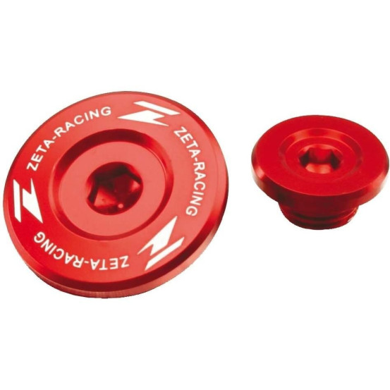 Kit bouchons carters moteur Zeta Kawasaki 250 KX-F 2011-17, 450 KX-F 2009-17, KLX 450 R 2008-15 Rouge