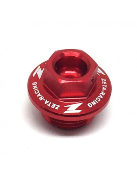 Bouchon de remplissage d'huile ZETA M18x1.5 Kawasaki, Suzuki, Husqvarna Rouge selon modeles compatibles