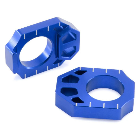 Tendeurs de chaine ZETA Kawasaki KX 125/250, KX 250/450 F, KLX 450 R, Suzuki RMZ 250/450, RMX 450 Z Bleu
