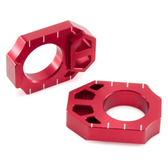 Tendeurs de chaine ZETA Kawasaki KX 125/250, KX 250/450 F, KLX 450 R, Suzuki RMZ 250/450, RMX 450 Z Rouge