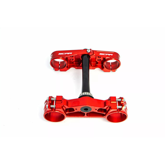Té de fourche SCAR Ktm SX SX-F Husqvarna TC FC 2023-2026 Gas Gas MC MCF 2024-2026 Offset 22mm Rouge