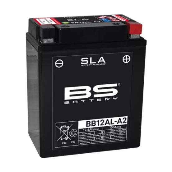 Batterie moto 12v BS YB12AL-A2 SLA activée usine
